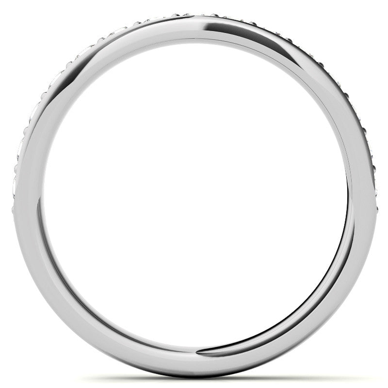 Round Tulip Cathedral Moissanite Engagement Ring