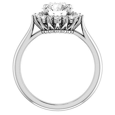 Round Brilliant Moissanite Snowflake Halo Ring