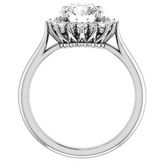 Round Brilliant Moissanite Snowflake Halo Ring