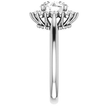 Round Brilliant Moissanite Snowflake Halo Ring