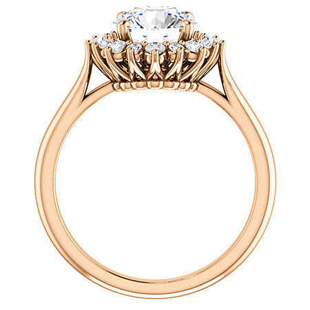 Round Brilliant Moissanite Snowflake Halo Ring