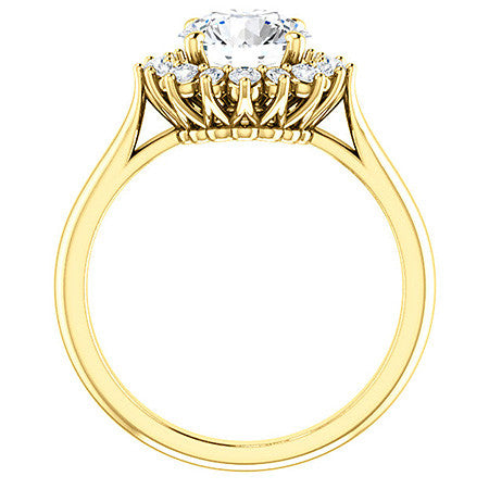 Round Brilliant Moissanite Snowflake Halo Ring
