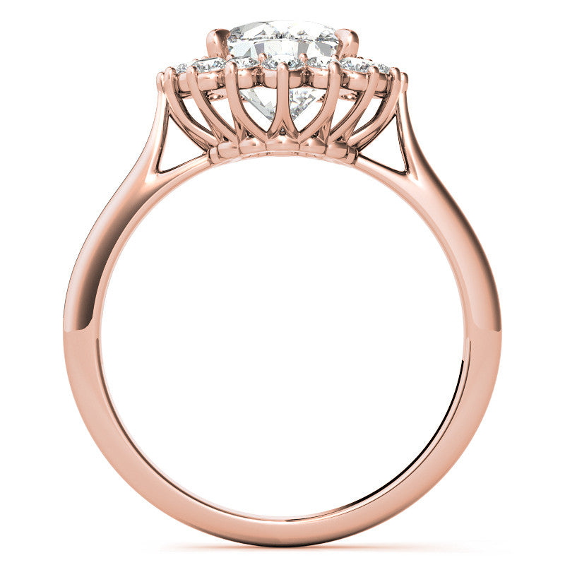 Oval Moissanite Snowflake Halo Ring