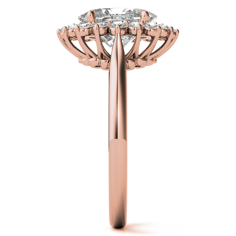 Oval Moissanite Snowflake Halo Ring
