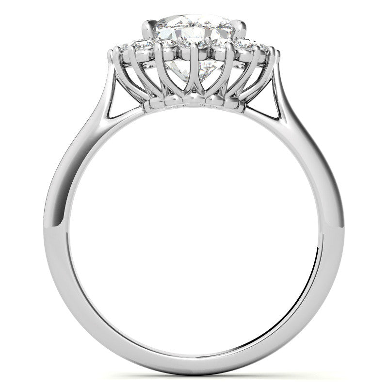 Oval Moissanite Snowflake Halo Ring