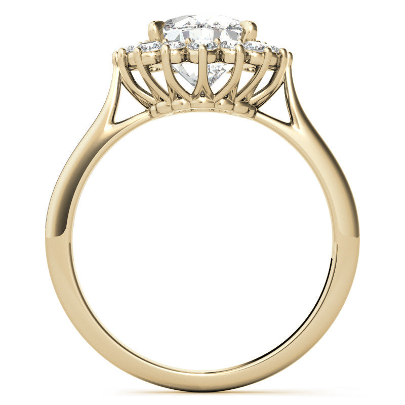 Oval Moissanite Snowflake Halo Ring