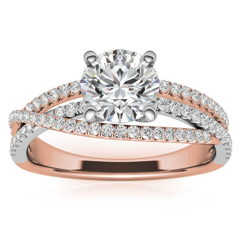 Multi Row Moissanite Engagement Ring