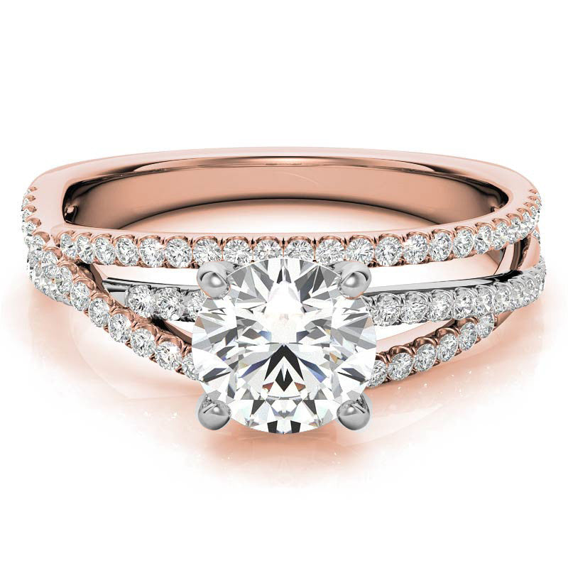 Multi Row Moissanite Engagement Ring
