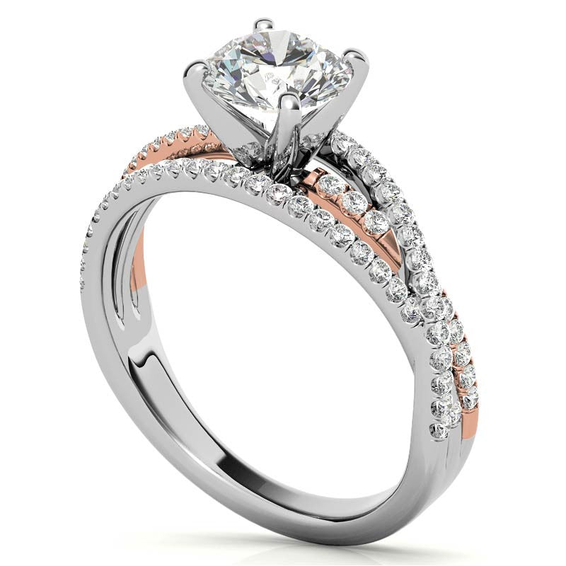 Multi Row Moissanite Engagement Ring