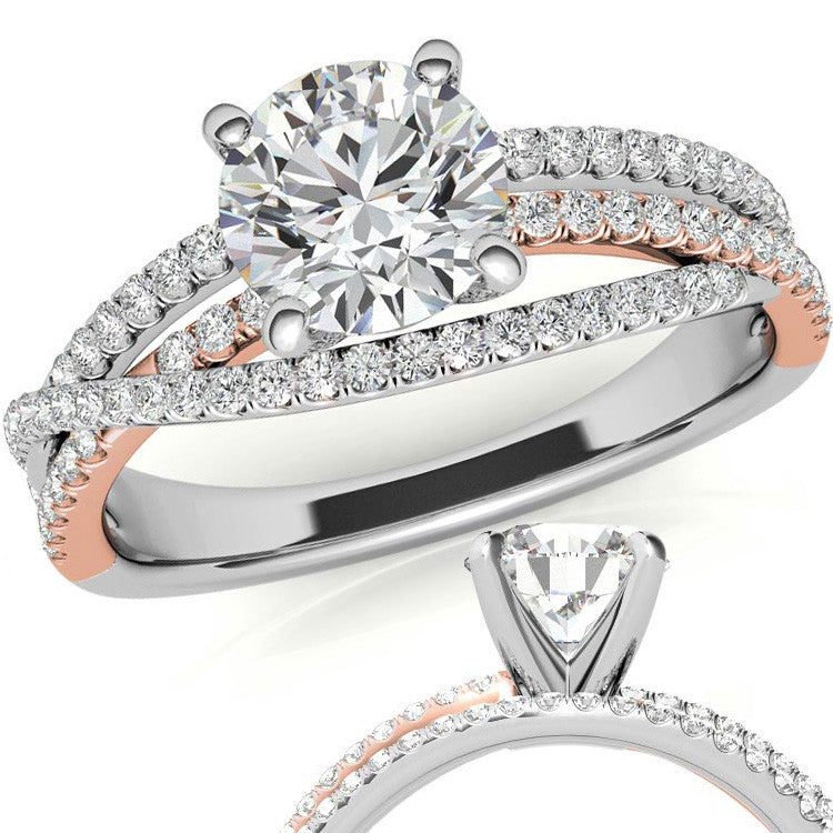 Multi Row Moissanite Engagement Ring