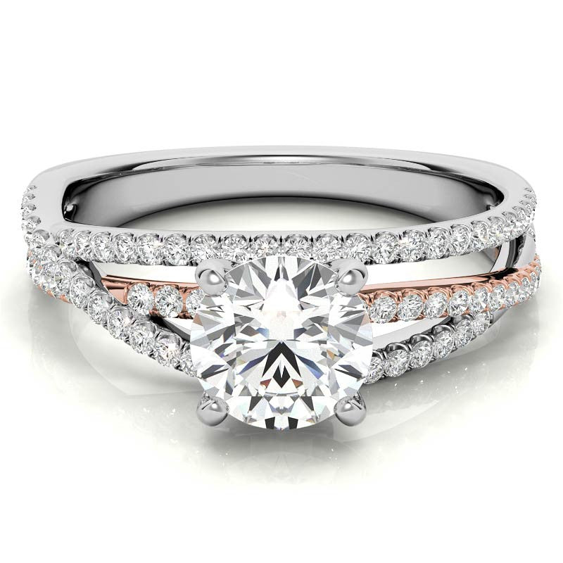 Multi Row Moissanite Engagement Ring