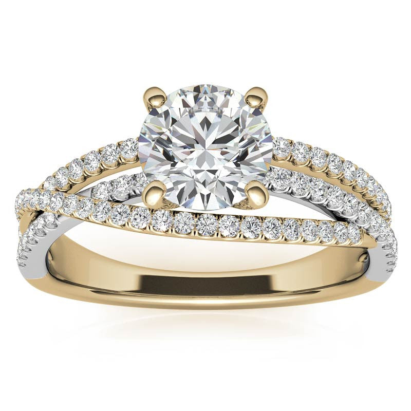 Multi Row Moissanite Engagement Ring