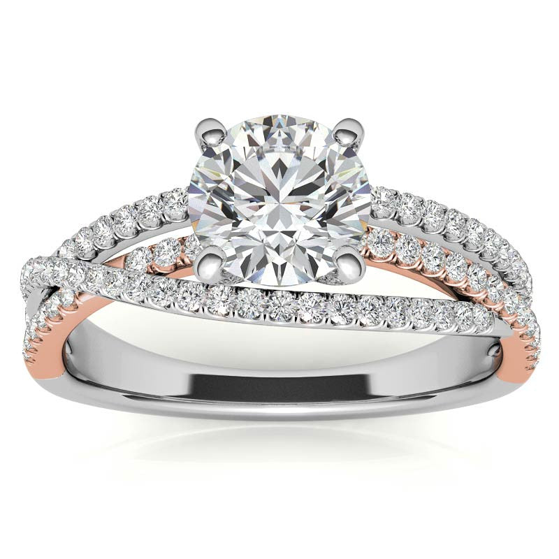 Multi Row Moissanite Engagement Ring