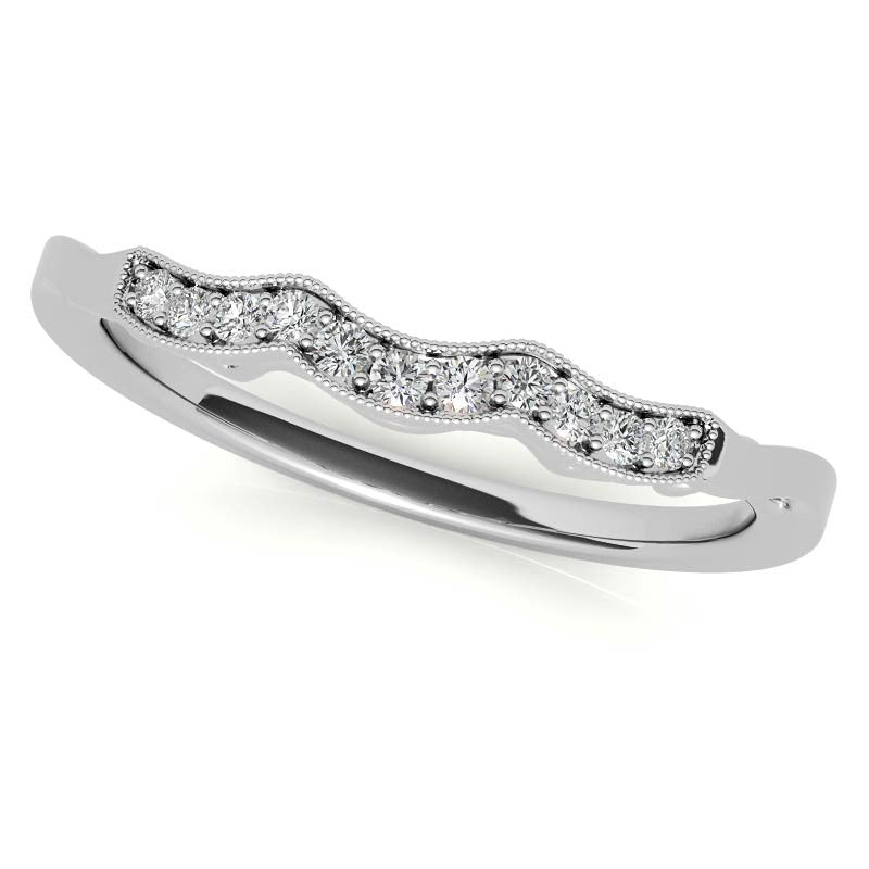 Antique Moissanite Engagement Ring with Milgrain Accents