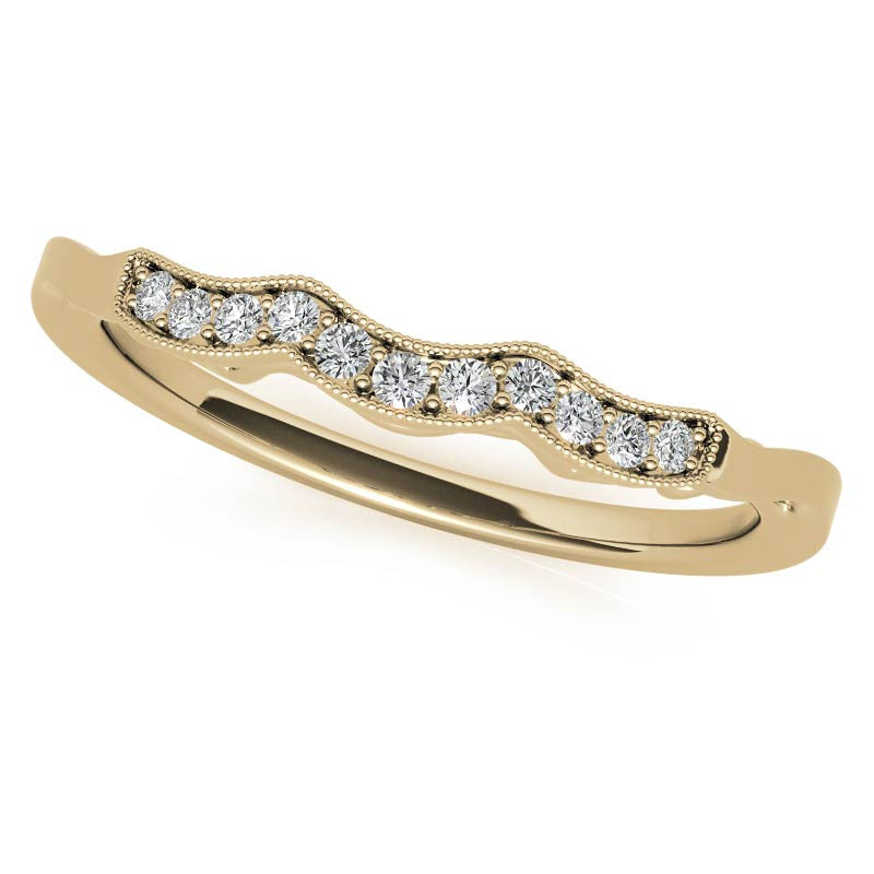 Antique Moissanite Engagement Ring with Milgrain Accents