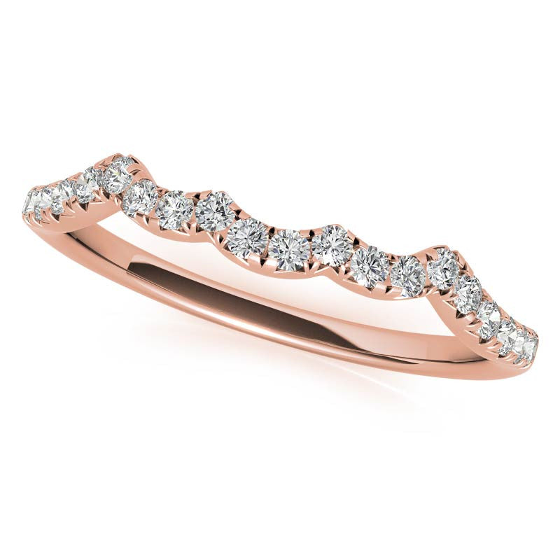Infinity Styled Moissanite Engagement Ring with Scroll Accents