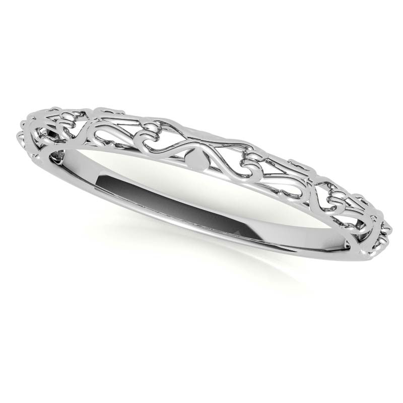 Antique Style Scroll Moissanite Engagement Ring