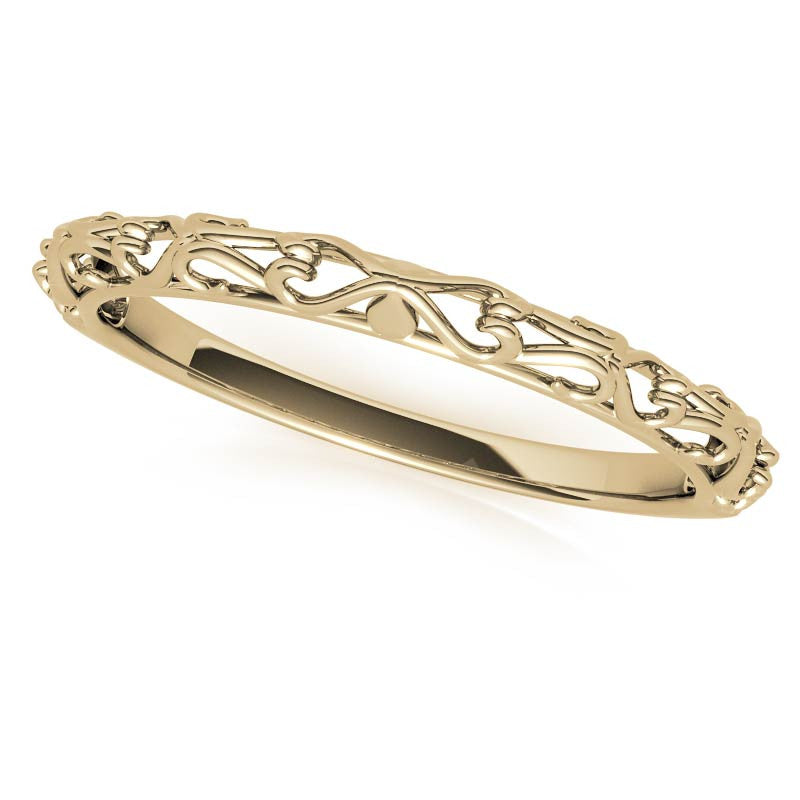Antique Style Scroll Moissanite Engagement Ring