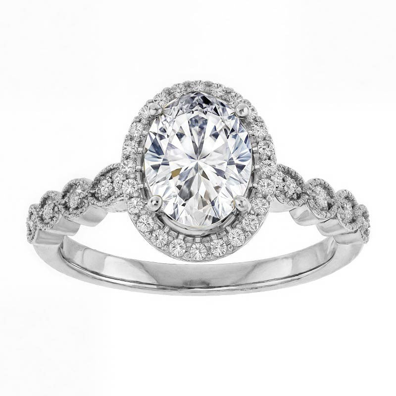 Oval Cathedral Engagement Ring
