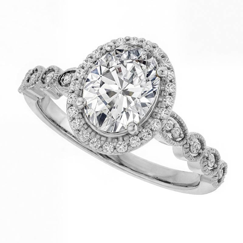 Oval Cathedral Engagement Ring