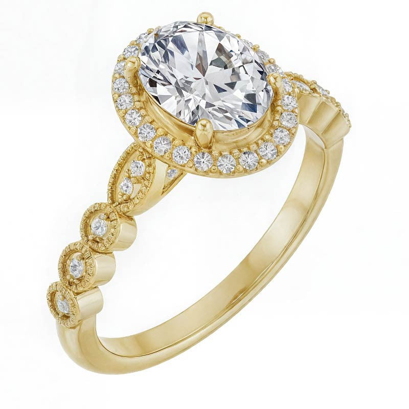 Oval Cathedral Engagement Ring