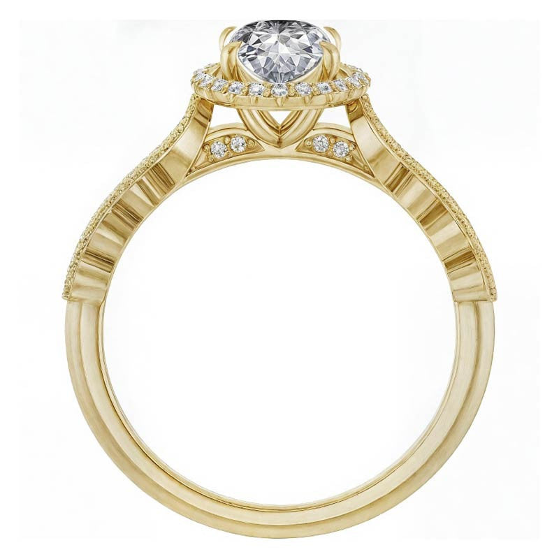 Oval Cathedral Engagement Ring