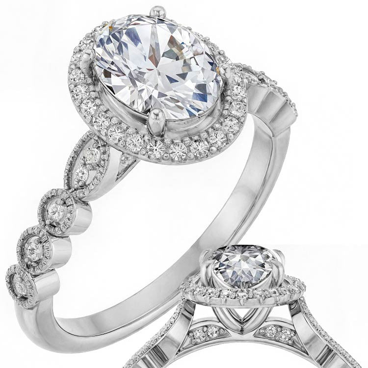 Oval Cathedral Engagement Ring