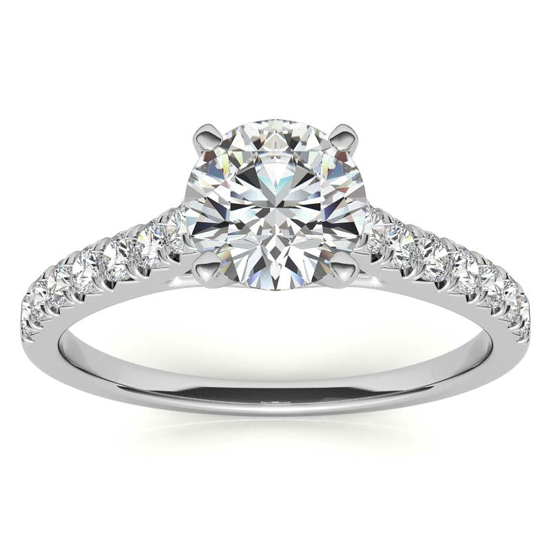 Moissanite Cathedral Engagement Ring