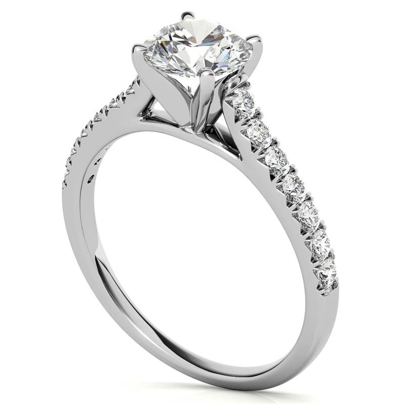 Moissanite Cathedral Engagement Ring