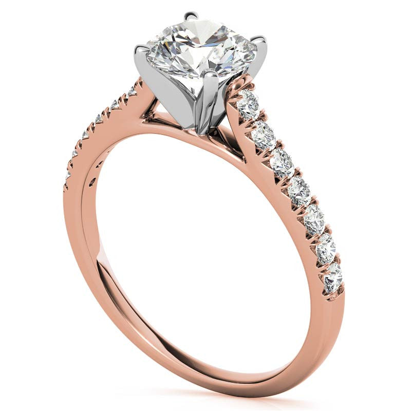 Moissanite Cathedral Engagement Ring
