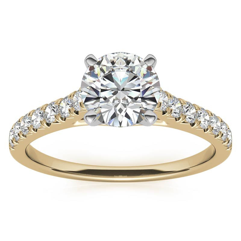Moissanite Cathedral Engagement Ring