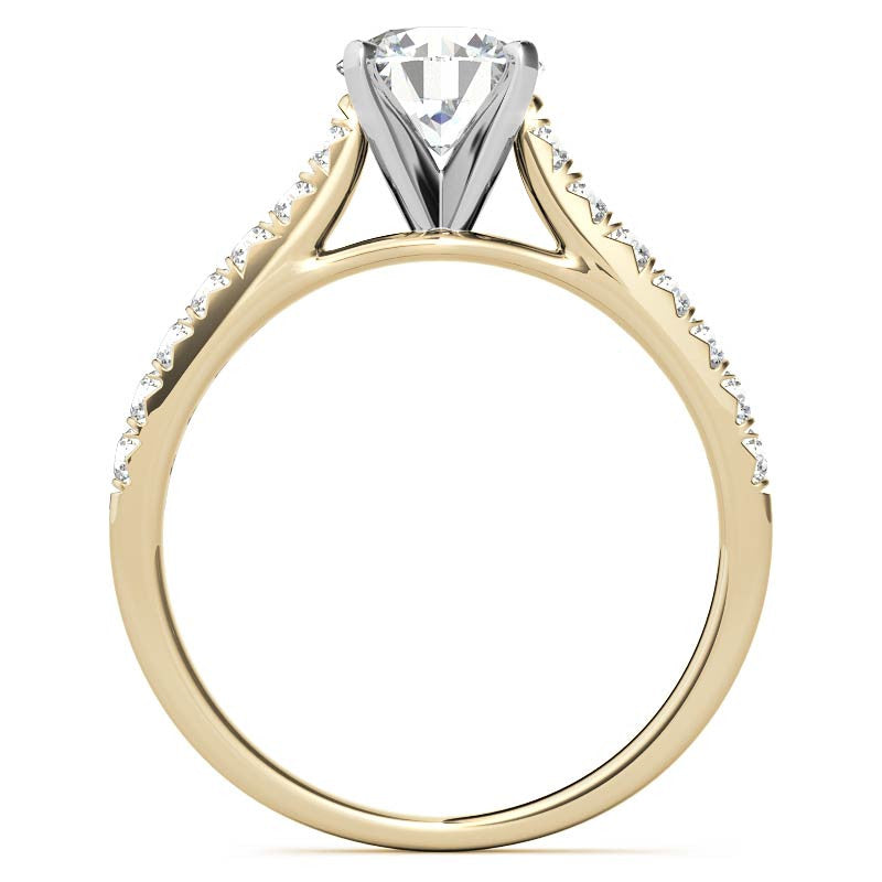 Moissanite Cathedral Engagement Ring