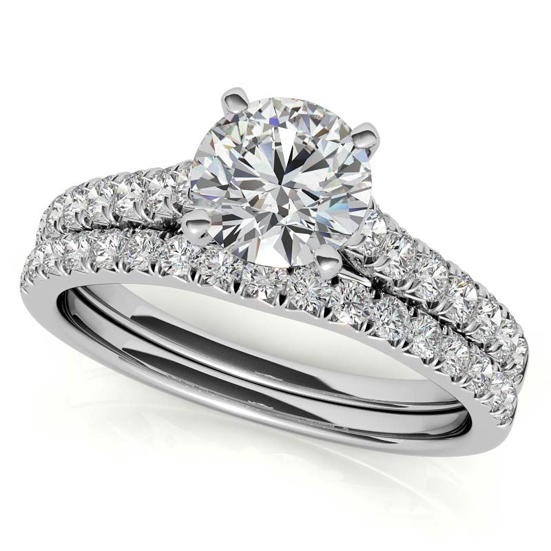 Moissanite Cathedral Engagement Ring