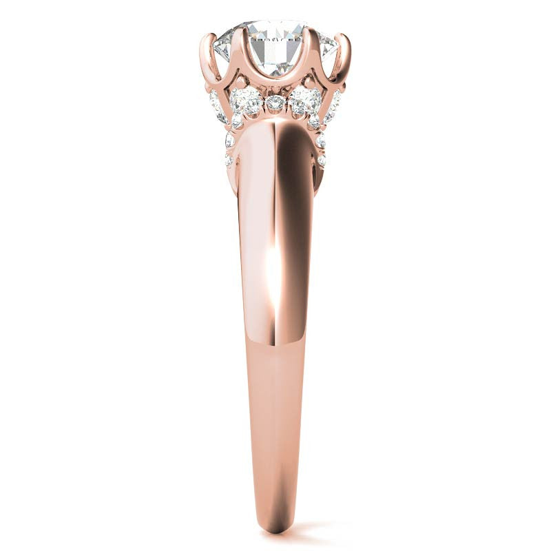 Round Brilliant Moissanite Accented 6-Prong Engagement Ring