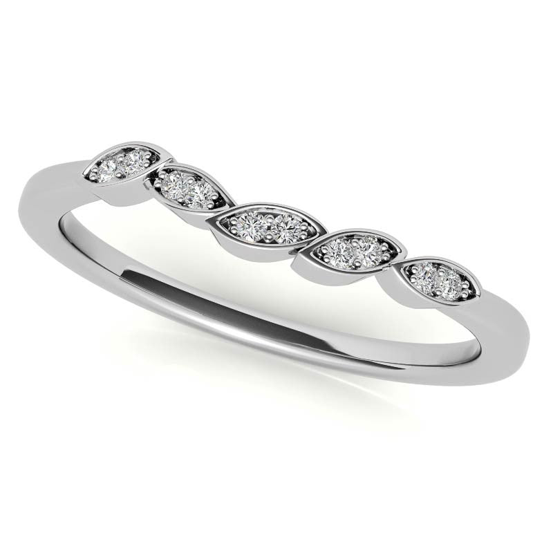 Round Brilliant Floral Bypass Moissanite Engagement Ring