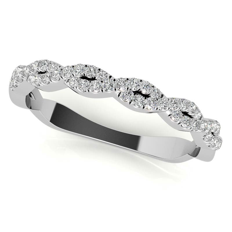 Round Brilliant Floral Twisted Design Moissanite Engagement Ring