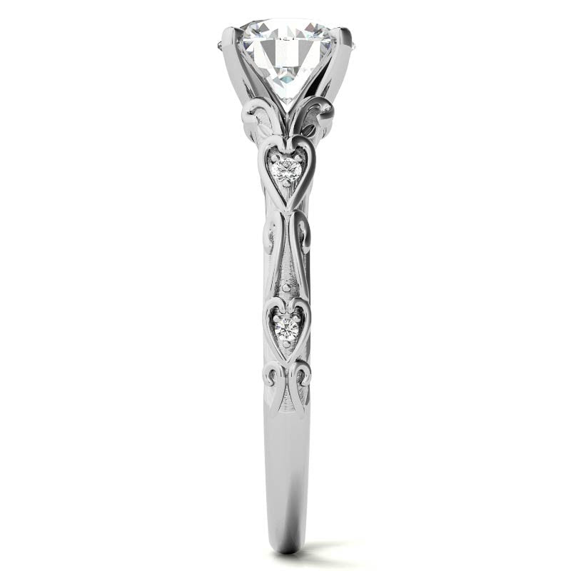 Split Shank Scroll Cathedral Moissanite Engagement Ring