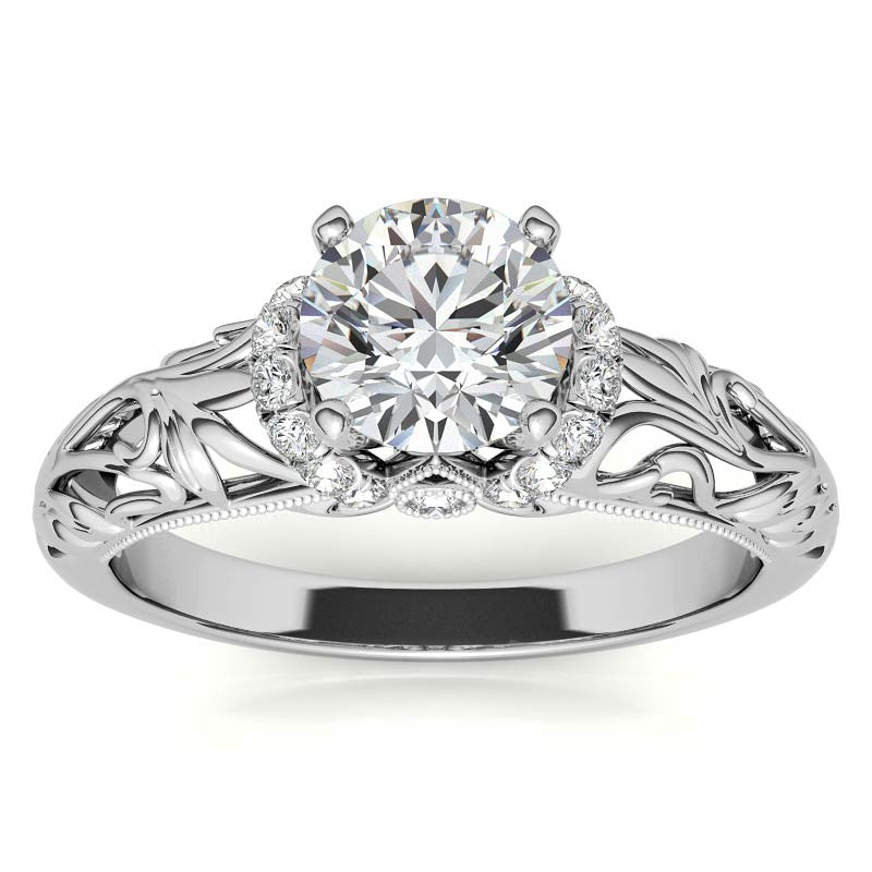 Milgrain Accented Engagement Ring