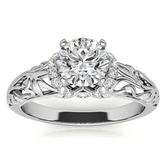 Milgrain Accented Engagement Ring