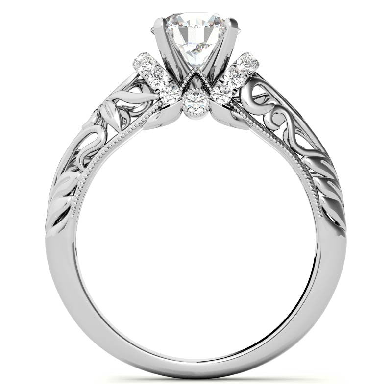 Milgrain Accented Engagement Ring