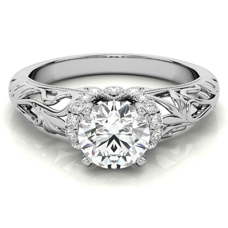 Milgrain Accented Engagement Ring