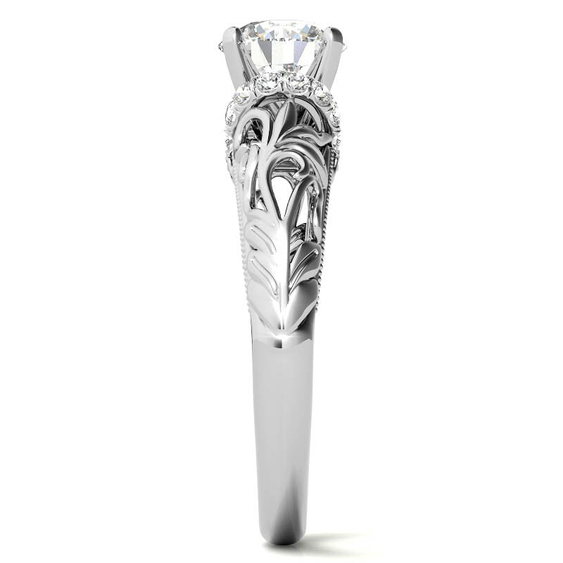 Milgrain Accented Engagement Ring