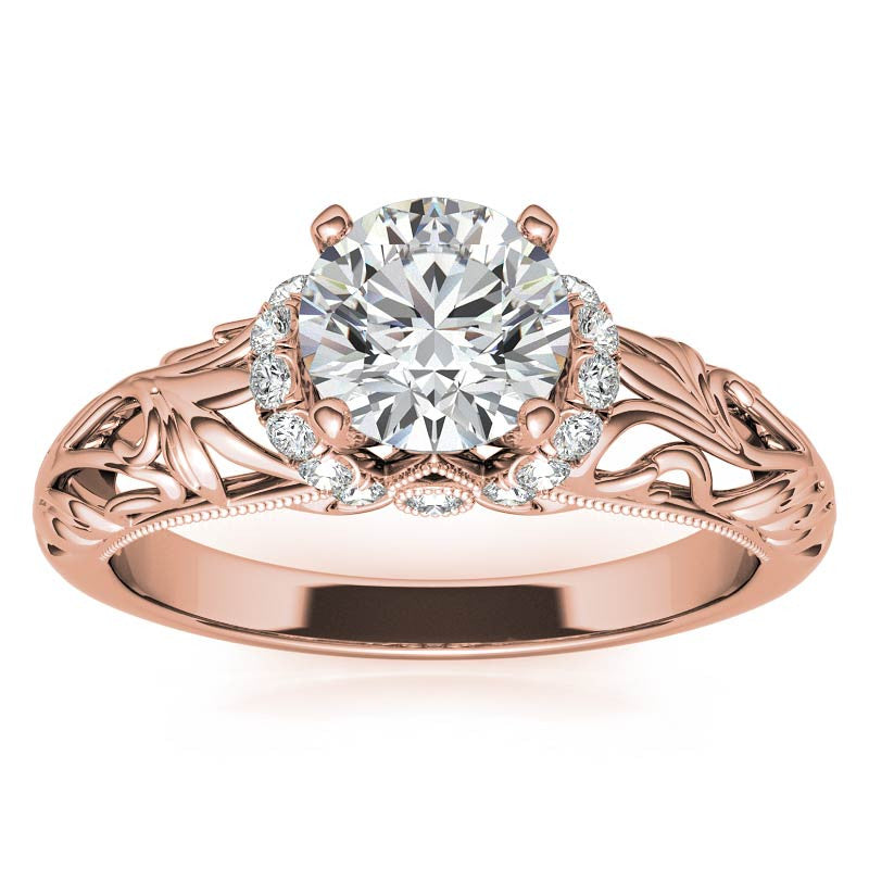 Milgrain Accented Engagement Ring
