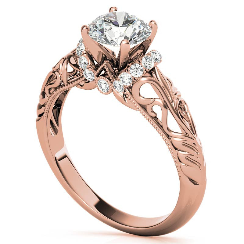 Milgrain Accented Engagement Ring