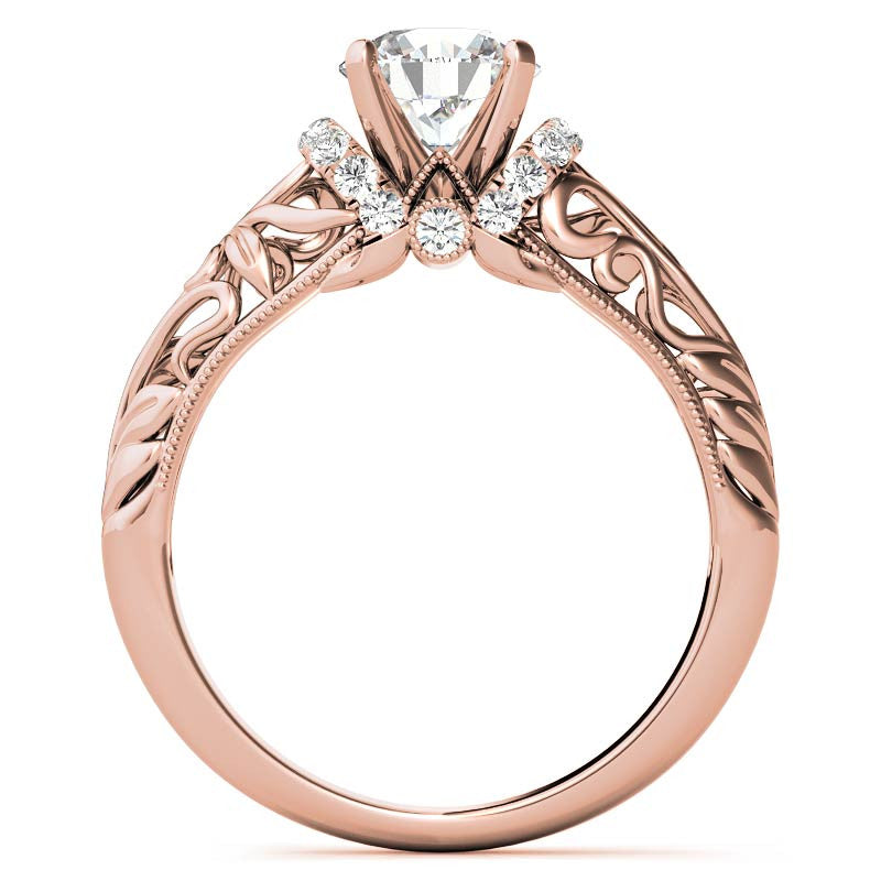 Milgrain Accented Engagement Ring