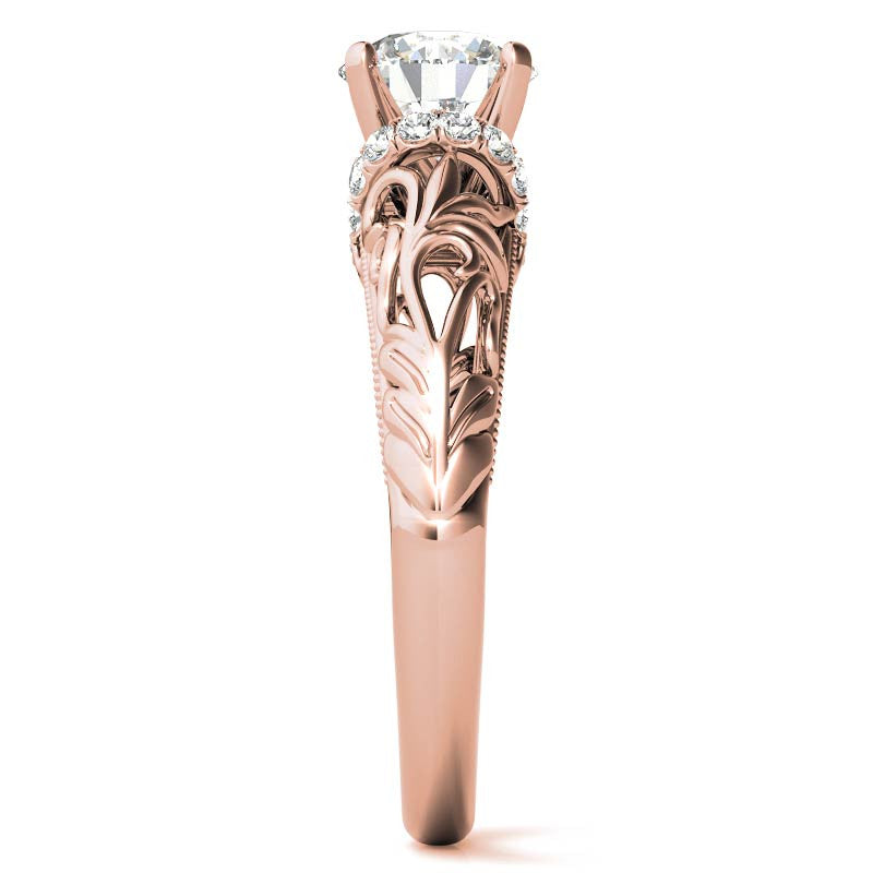 Milgrain Accented Engagement Ring