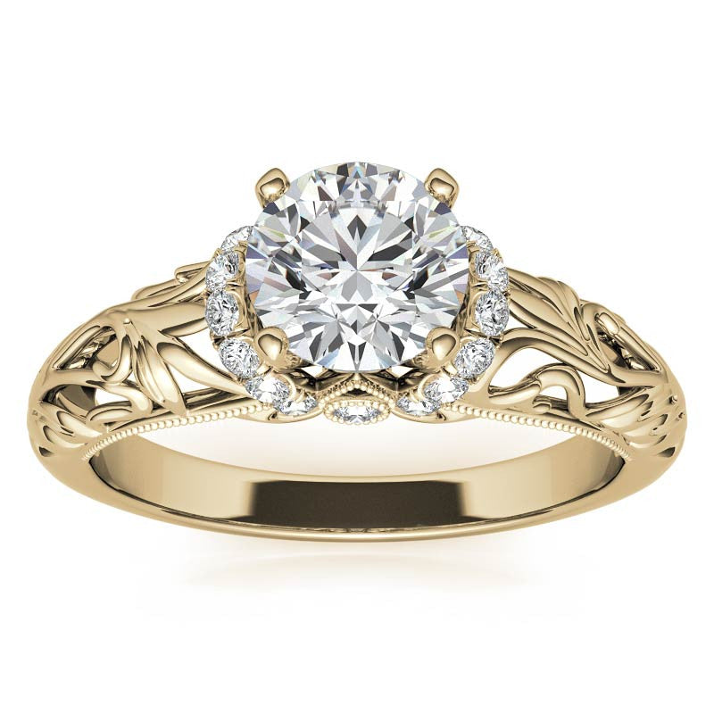 Milgrain Accented Engagement Ring