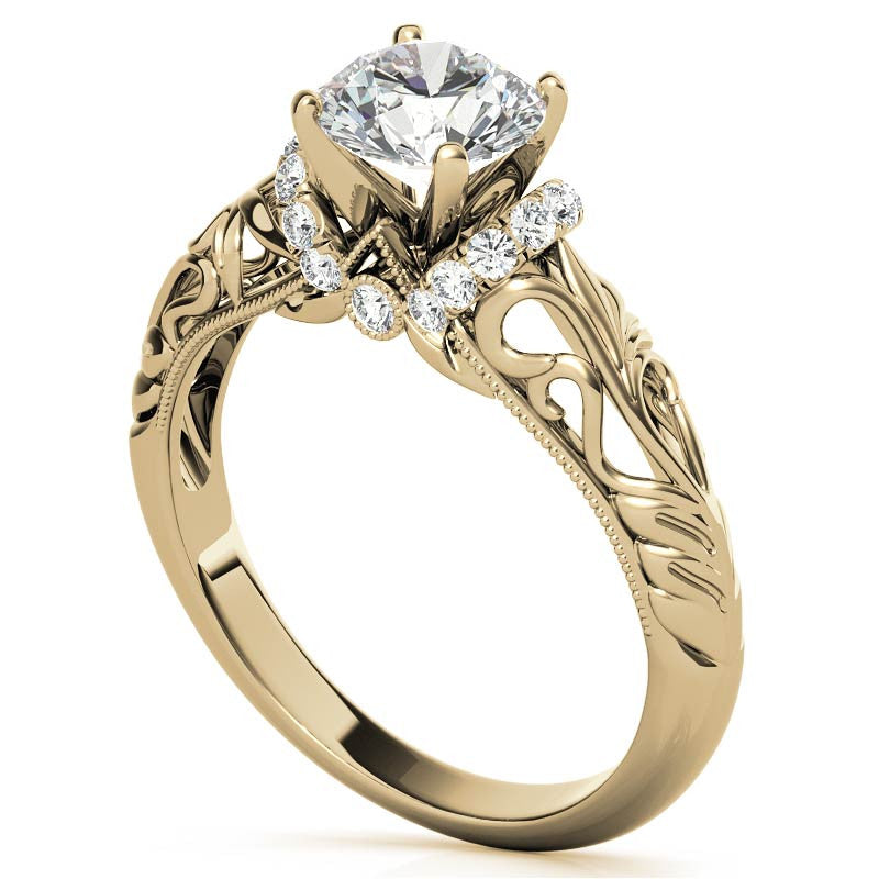 Milgrain Accented Engagement Ring