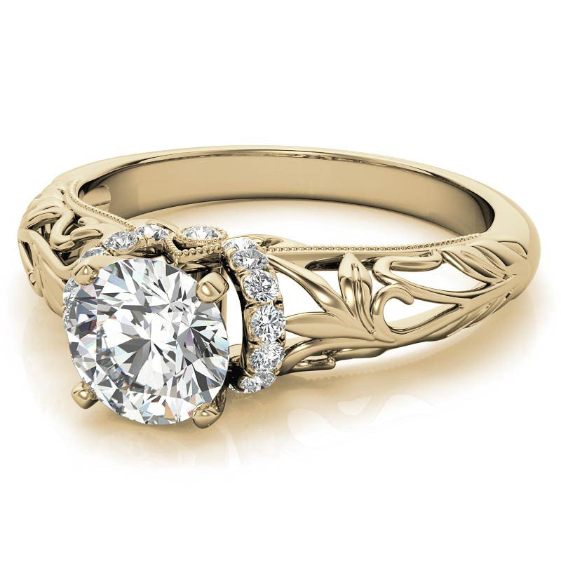 Milgrain Accented Engagement Ring