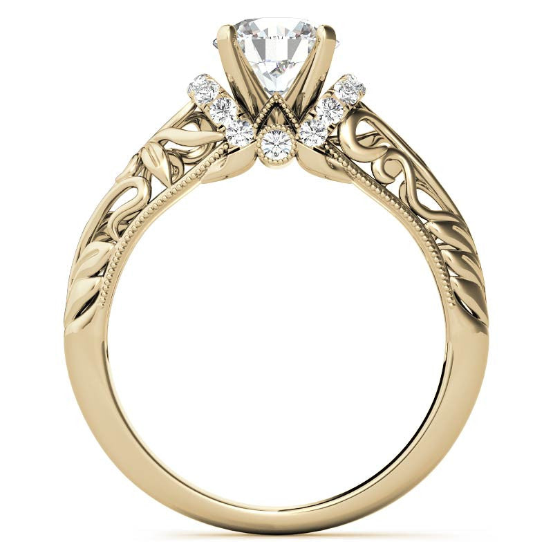 Milgrain Accented Engagement Ring